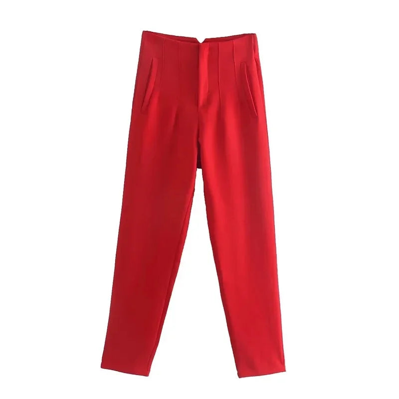 High-Waisted Formal Pencil Trousers – Office Wear for Women - Mrmora