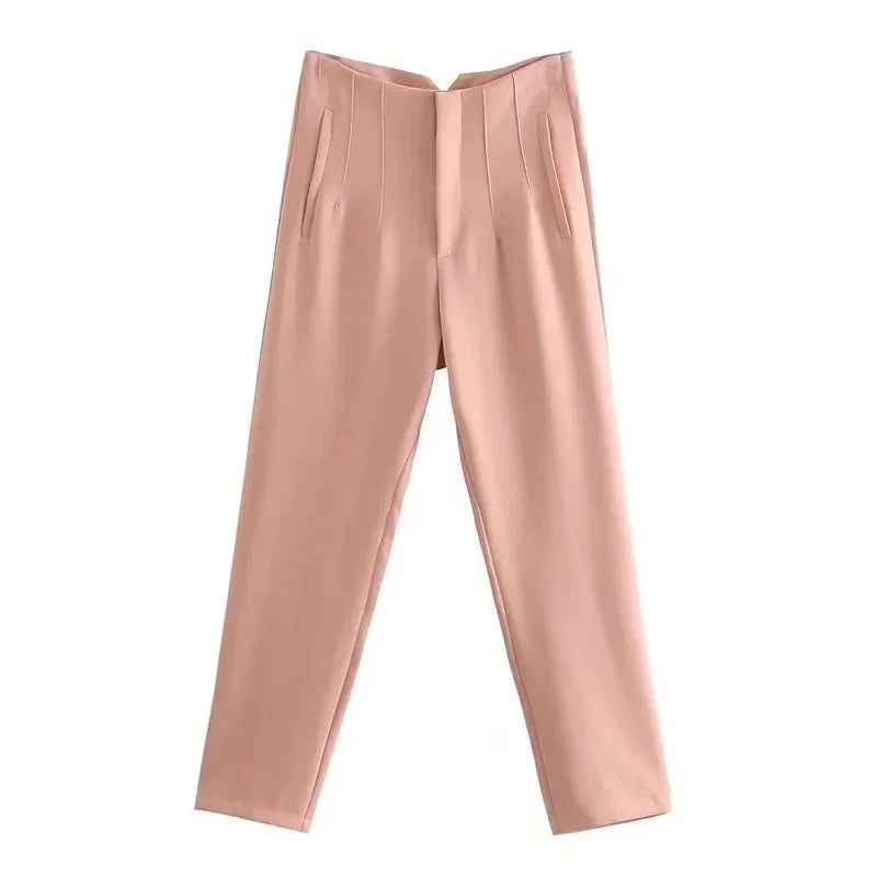High-Waisted Formal Pencil Trousers – Office Wear for Women - Mrmora