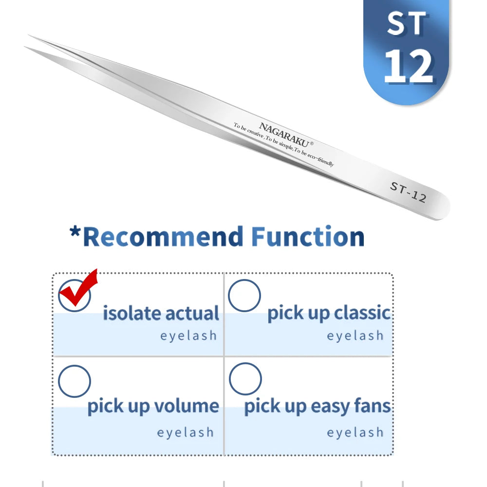 NAGARAKU Precision Eyelash Extension Tweezers - Mrmora