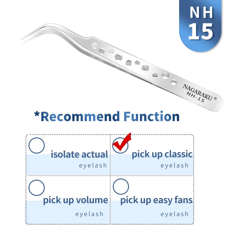 NAGARAKU Precision Eyelash Extension Tweezers - Mrmora