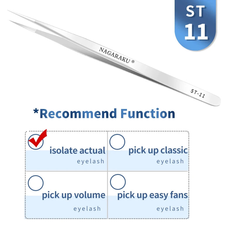 NAGARAKU Precision Eyelash Extension Tweezers - Mrmora