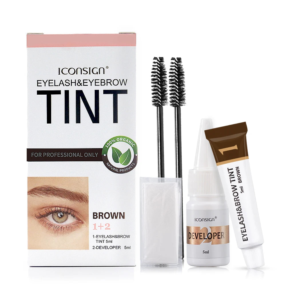 ICONSIGN Eyelash & Eyebrow Tint Kit – Long-Lasting Professional Brow & Lash Dye - Mrmora