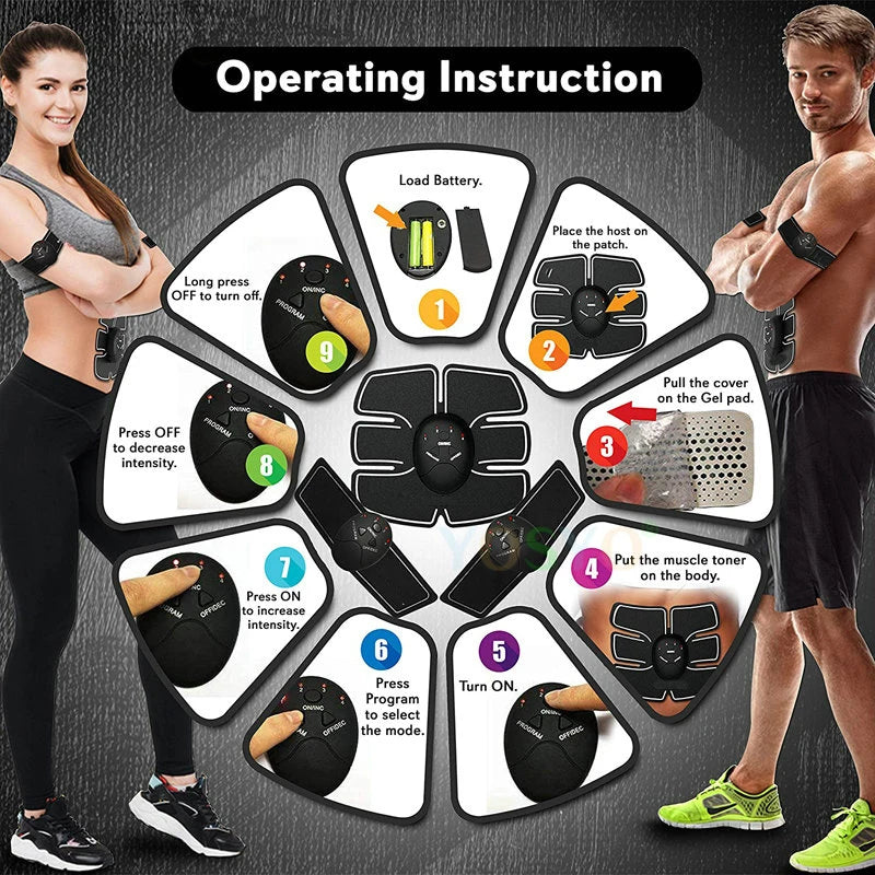 EMS Wireless Muscle Stimulator – Smart Abdominal Trainer & Body Slimming Massage - Mrmora