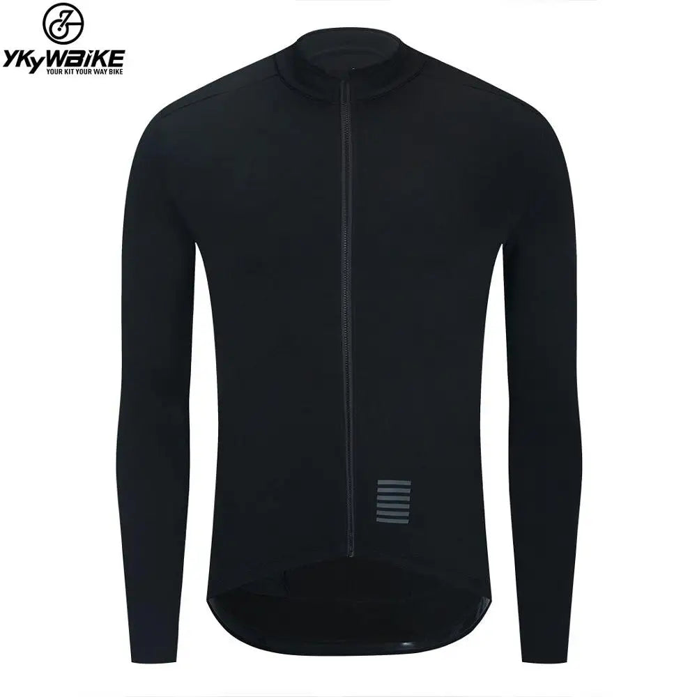 YKYWBIKE Winter Cycling Jacket – Thermal Fleece, Long Sleeve, Black - Mrmora