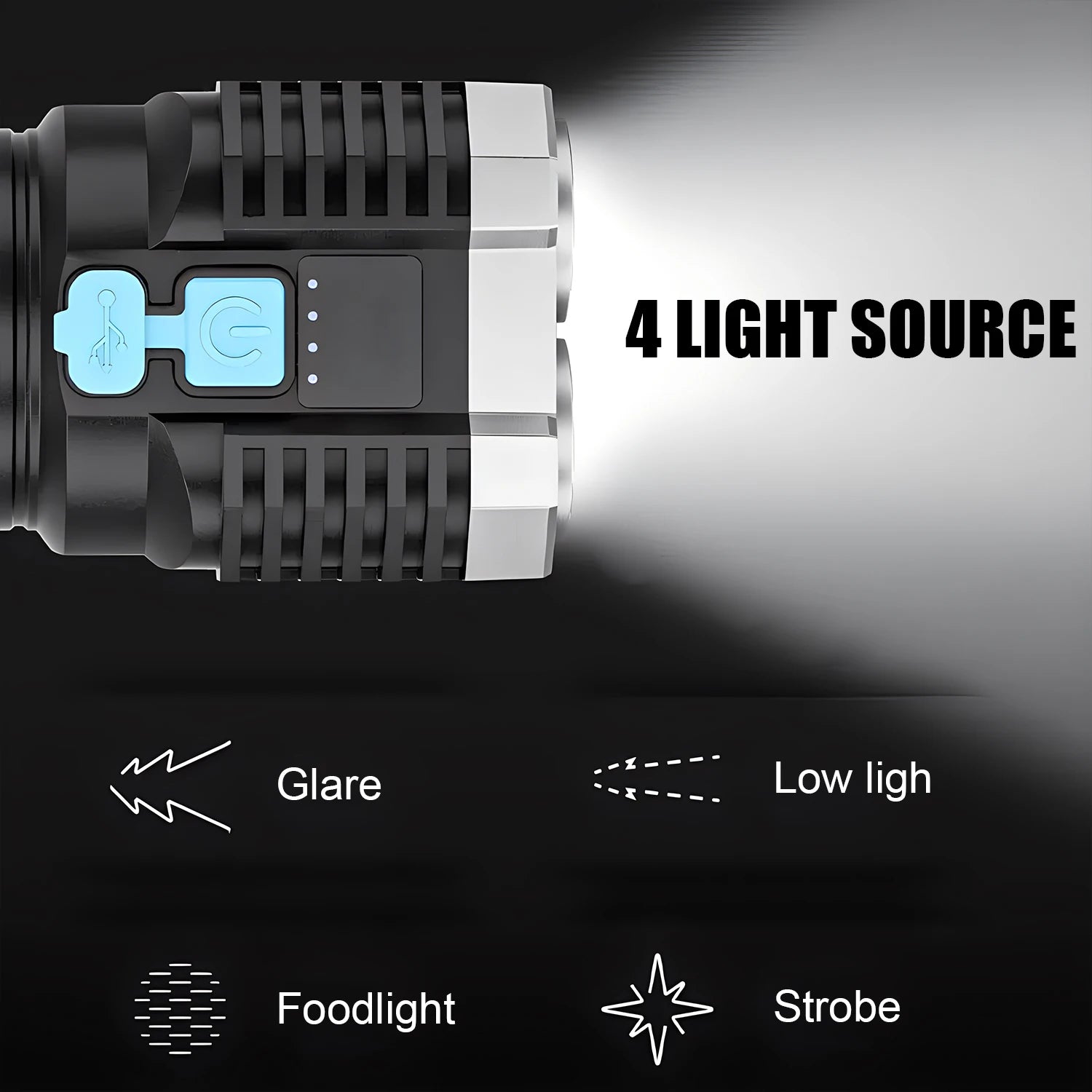 High-Power Rechargeable Flashlight – Personal Self-Defense Tool - Mrmora