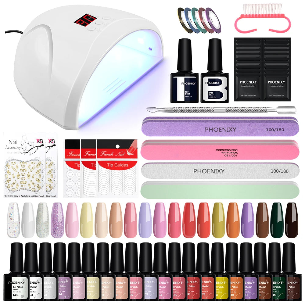 Gel Nail Polish Set with UV LED Lamp - Mrmora