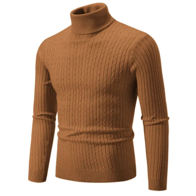 Men's High-Neck Knitted Sweater – Warm Winter Casual Pullover - Mrmora