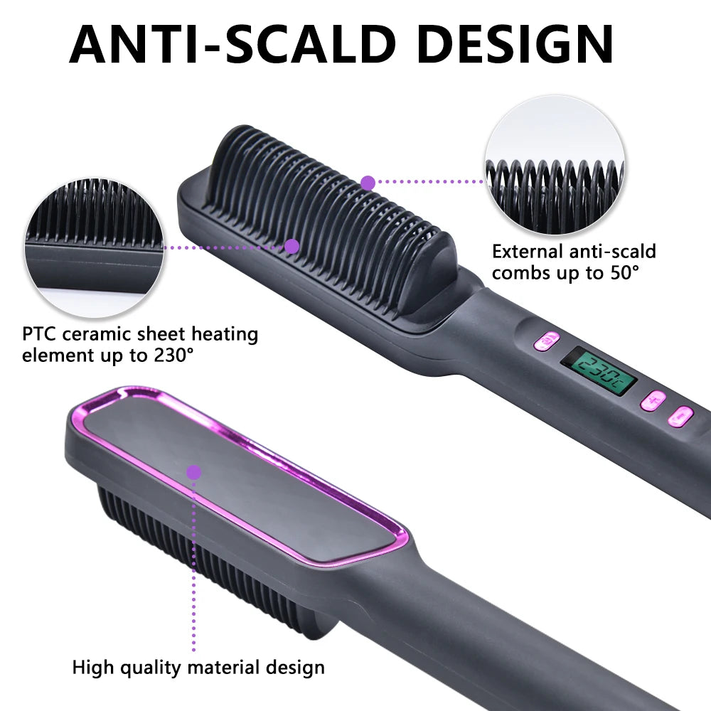 Electric Hot Comb Straightener Brush - Mrmora