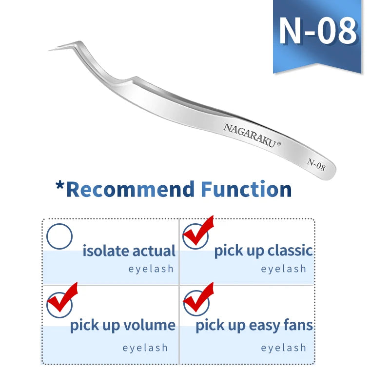 NAGARAKU Precision Eyelash Extension Tweezers - Mrmora