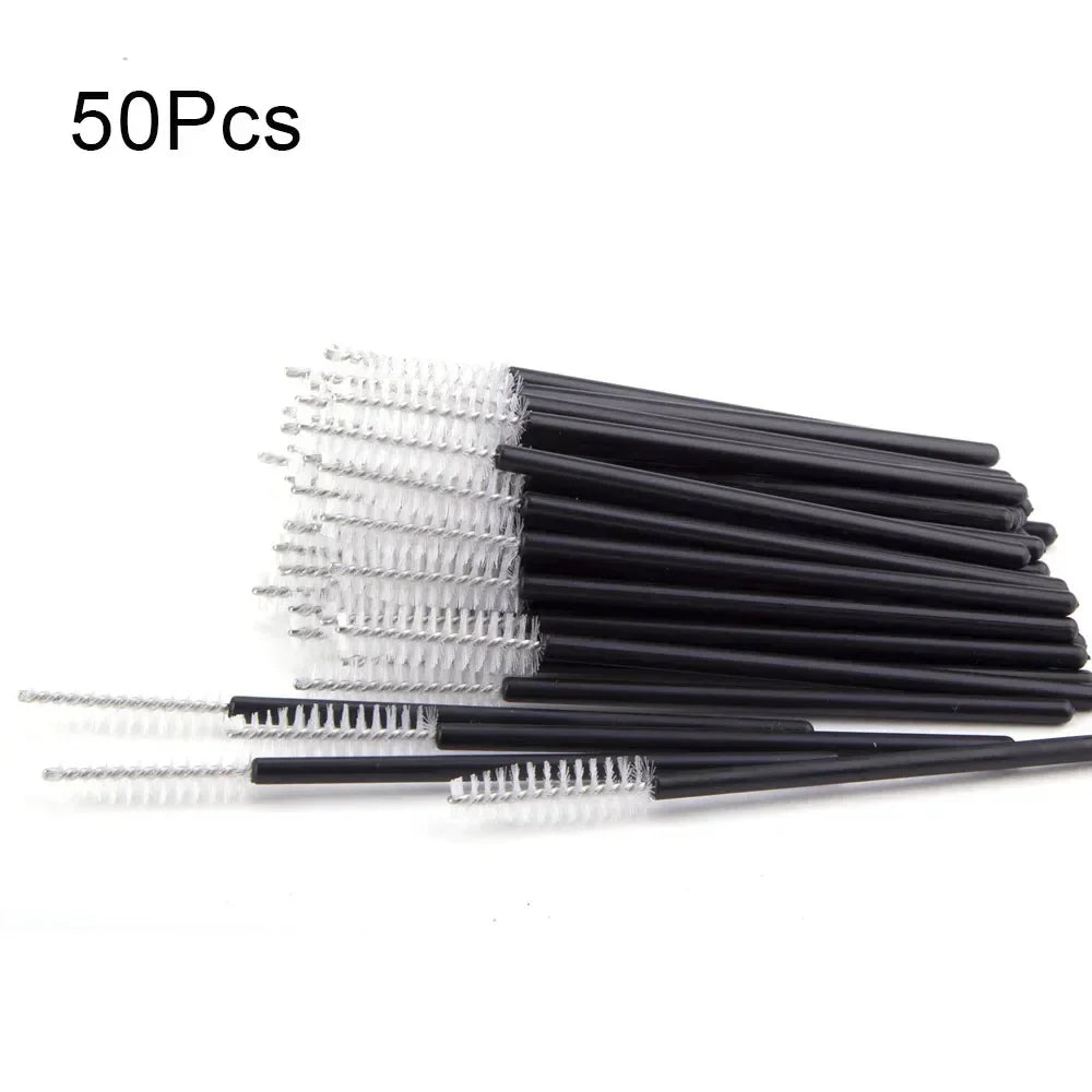 50/100Pcs Disposable Eyebrow & Eyelash Brushes – Mascara Applicators - Mrmora