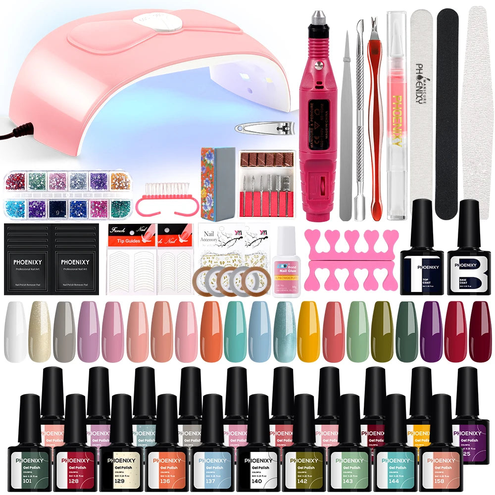 Gel Nail Polish Set with UV LED Lamp - Mrmora