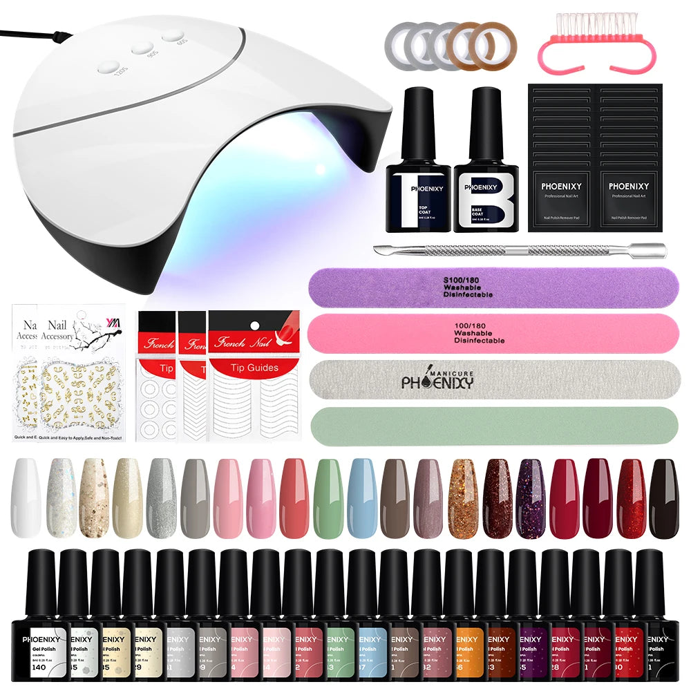 Gel Nail Polish Set with UV LED Lamp - Mrmora