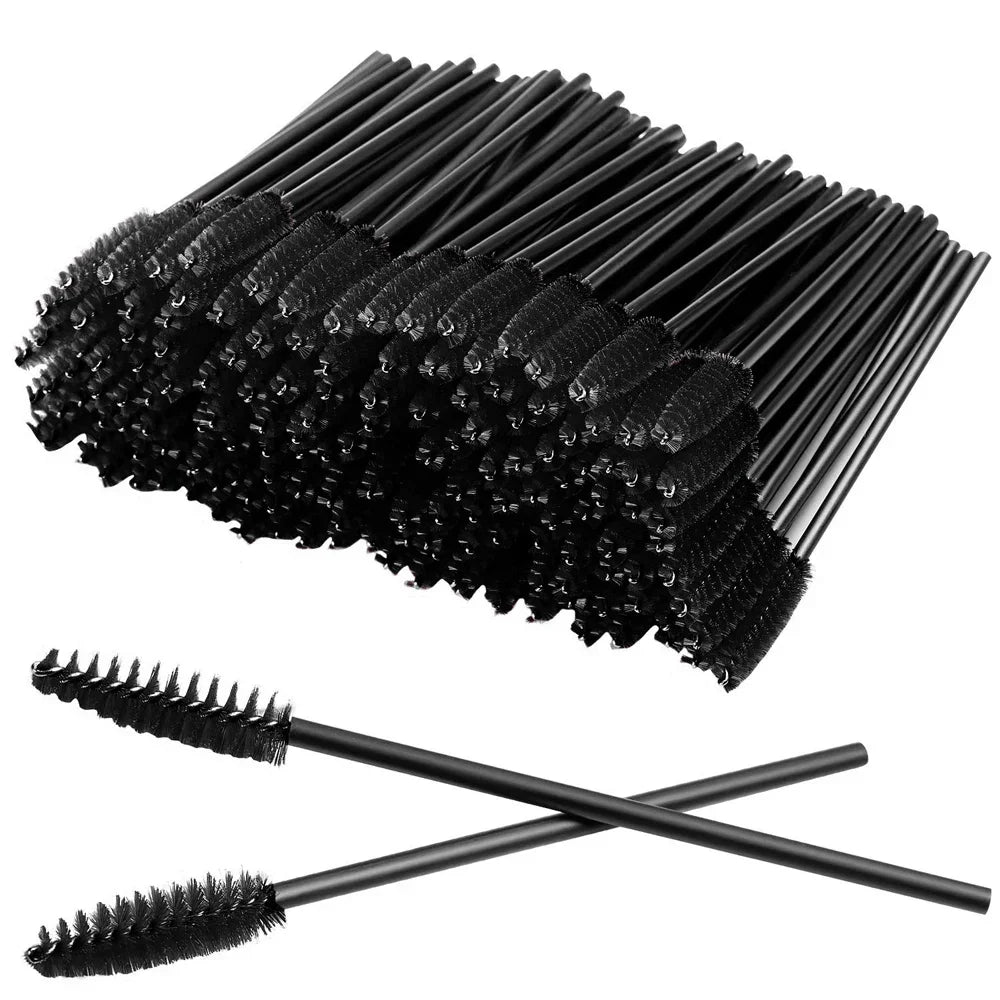 50/100Pcs Disposable Eyebrow & Eyelash Brushes – Mascara Applicators - Mrmora