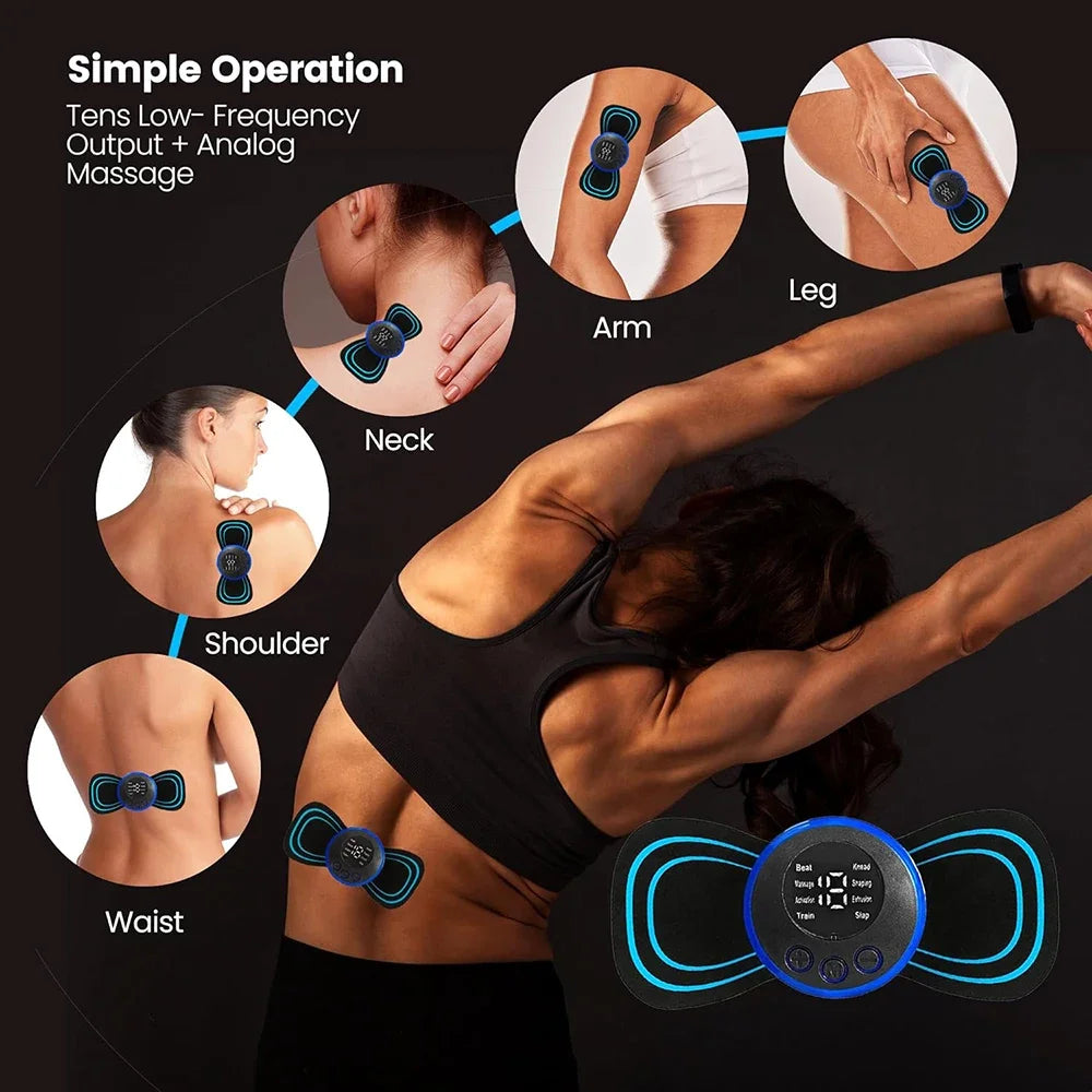 Electric EMS Mini Neck & Back Massager Gel Pad - Mrmora