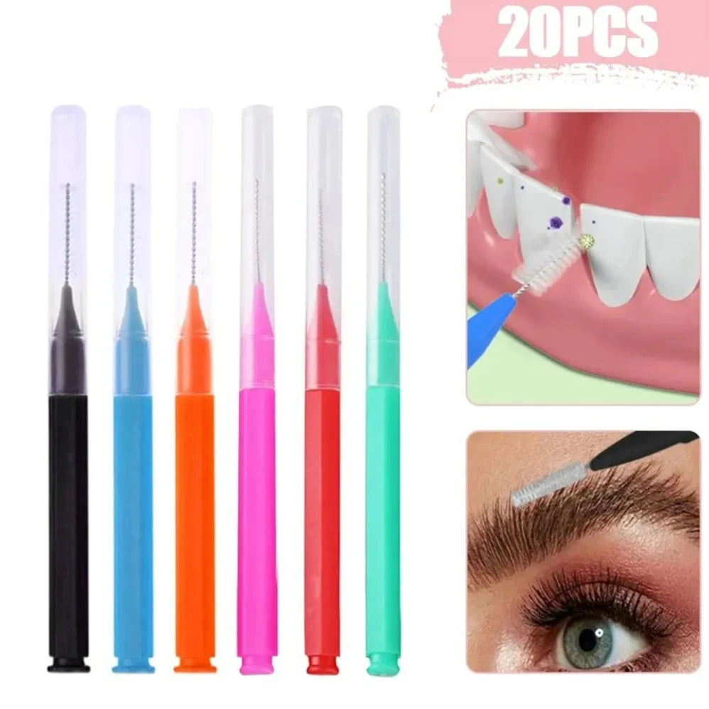 20 Pcs Disposable Eyebrow & Lash Brushes - Mrmora