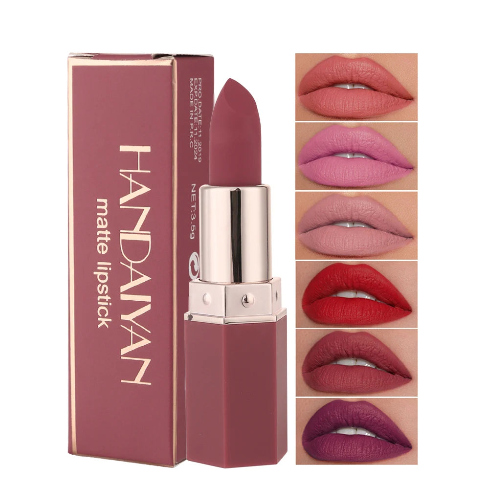 6-Color Matte Lipstick Set – Long-Lasting Velvet Finish - Mrmora