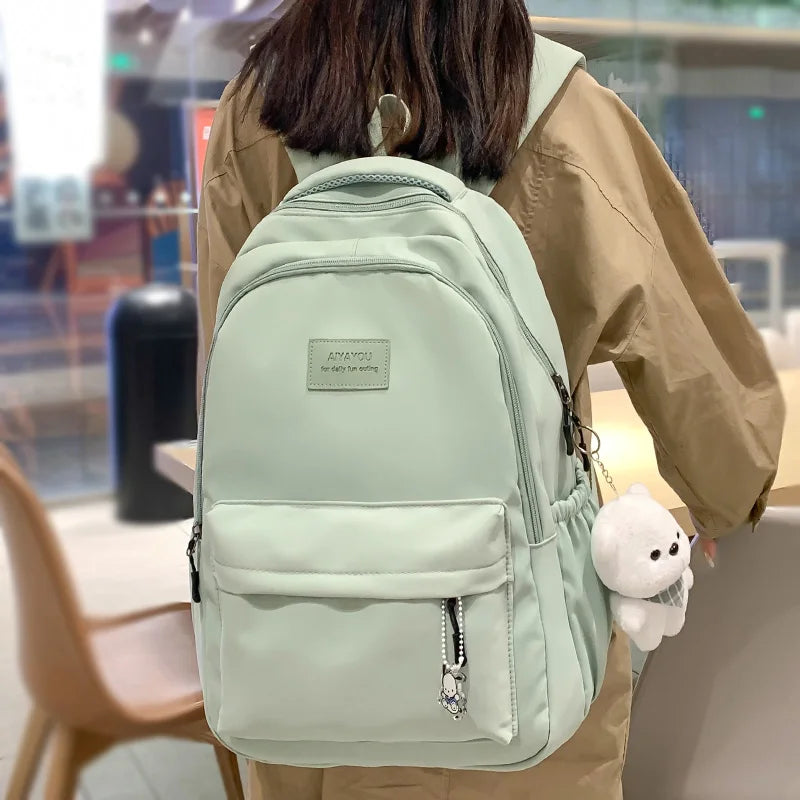 Trendy Waterproof College Backpack for Girls – High Capacity and Cute Design - Mrmora