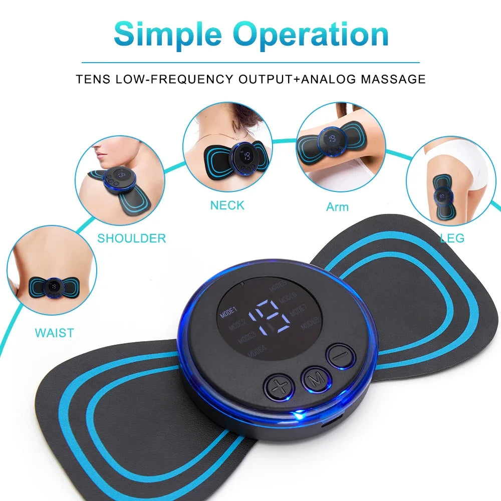 Electric EMS Mini Neck & Back Massager Gel Pad - Mrmora