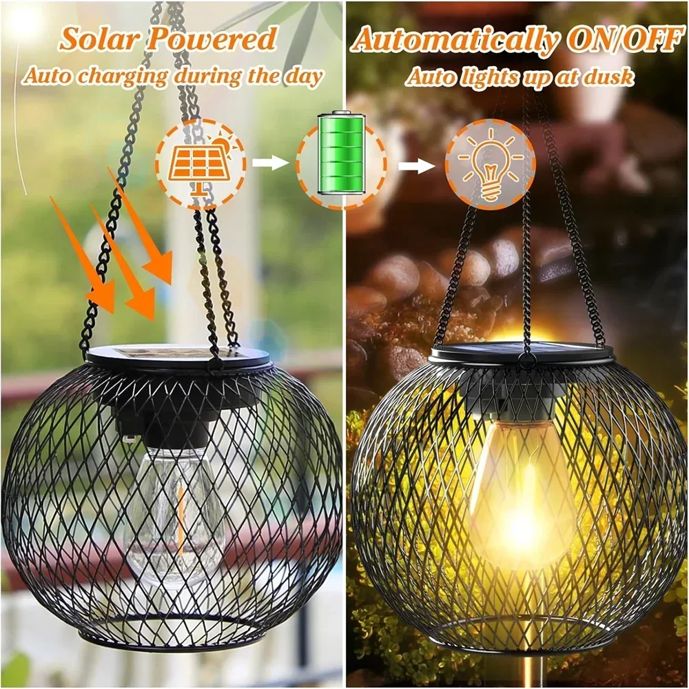 Ortiny Solar Lantern Outdoor – Waterproof Hanging Lights for Garden Décor - Mrmora