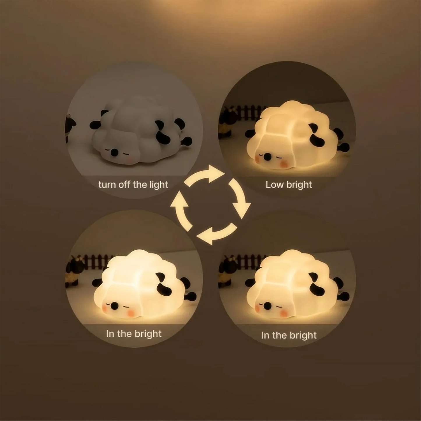 Adorable LED Silicone Night Light – Panda, Sheep, Rabbit Design