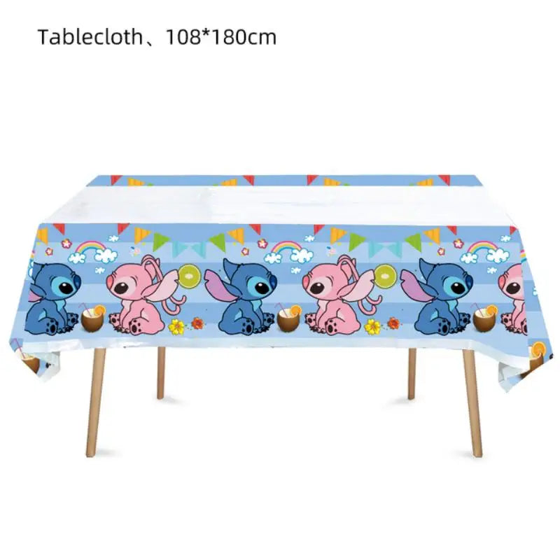 Lilo & Stitch Party Supplies – Plates, Balloons, Banner & Tablecloth for Kids - Mrmora