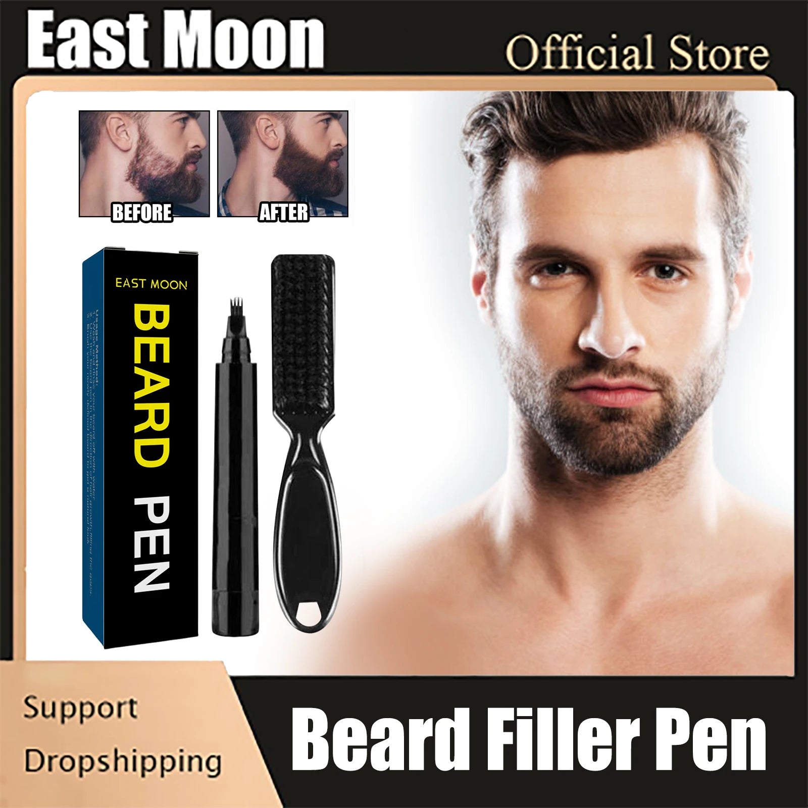 Beard Filler Waterproof Pen Kit – Dark Black Beard Enhancer - Mrmora