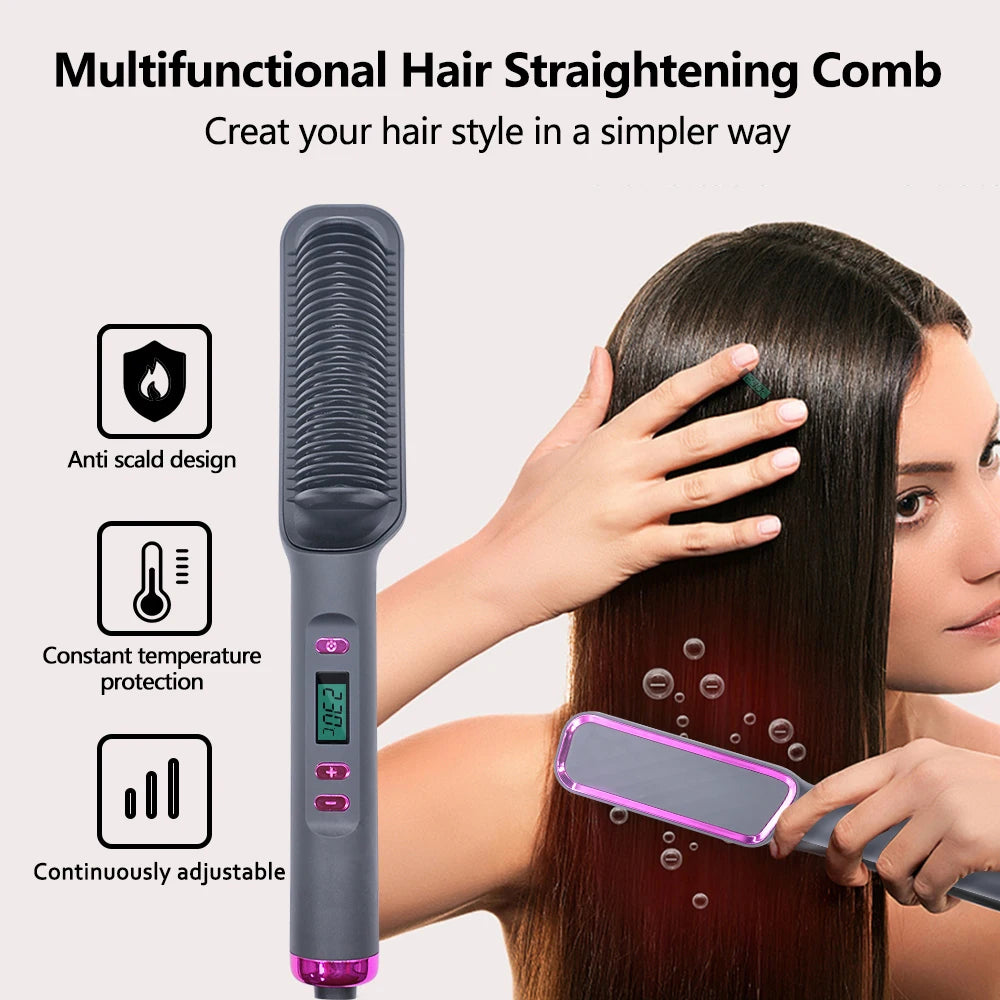 Electric Hot Comb Straightener Brush - Mrmora