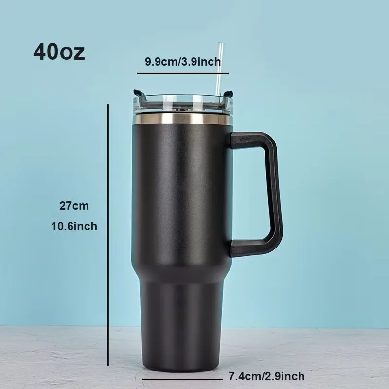 40oz Vacuum Insulated Tumbler - Stainless Steel Travel Cup with Handle - Mrmora