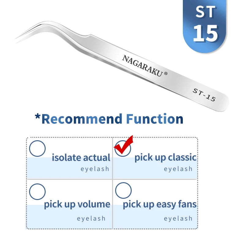 NAGARAKU Precision Eyelash Extension Tweezers - Mrmora