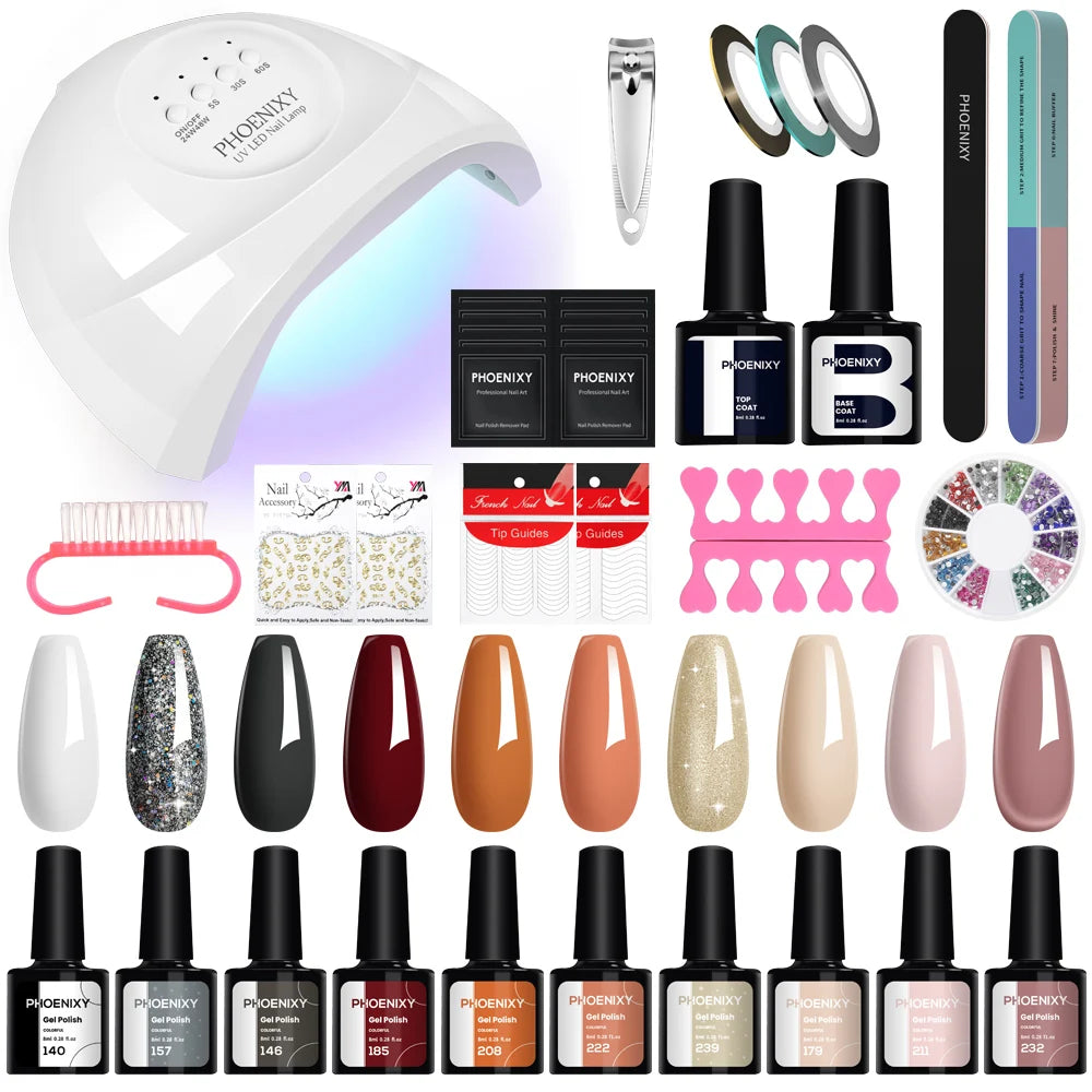 Gel Nail Polish Set with UV LED Lamp - Mrmora