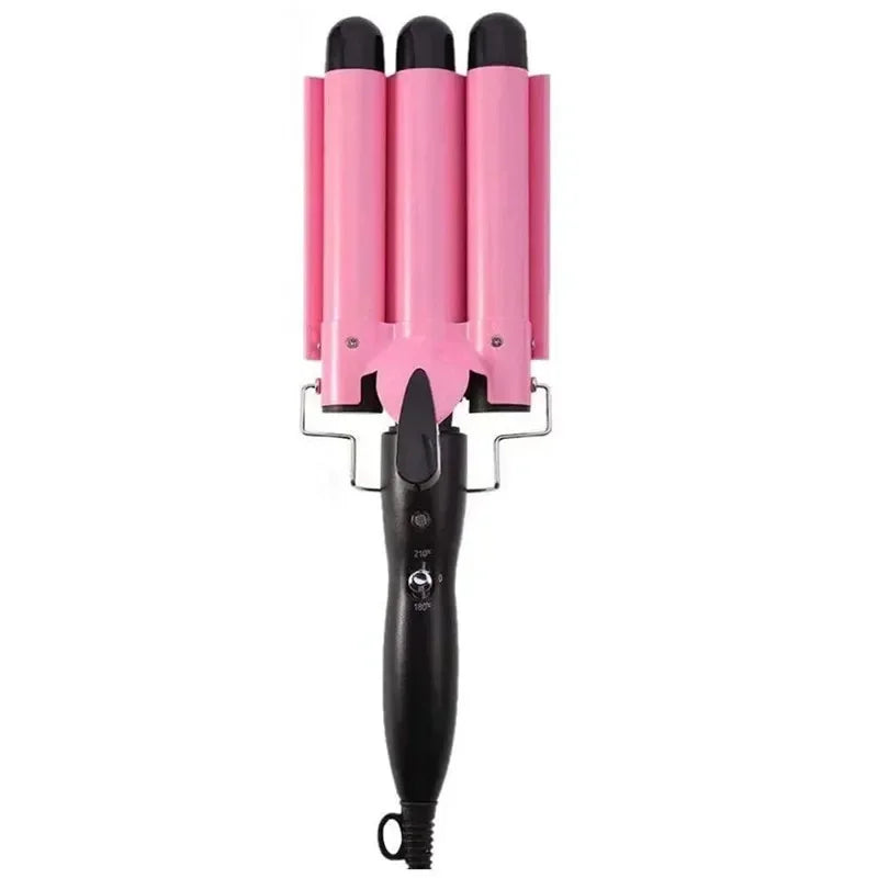 Professional Triple Barrel Ceramic Hair Curling Iron - Hair Waver Styling Tool for Women - Mrmora