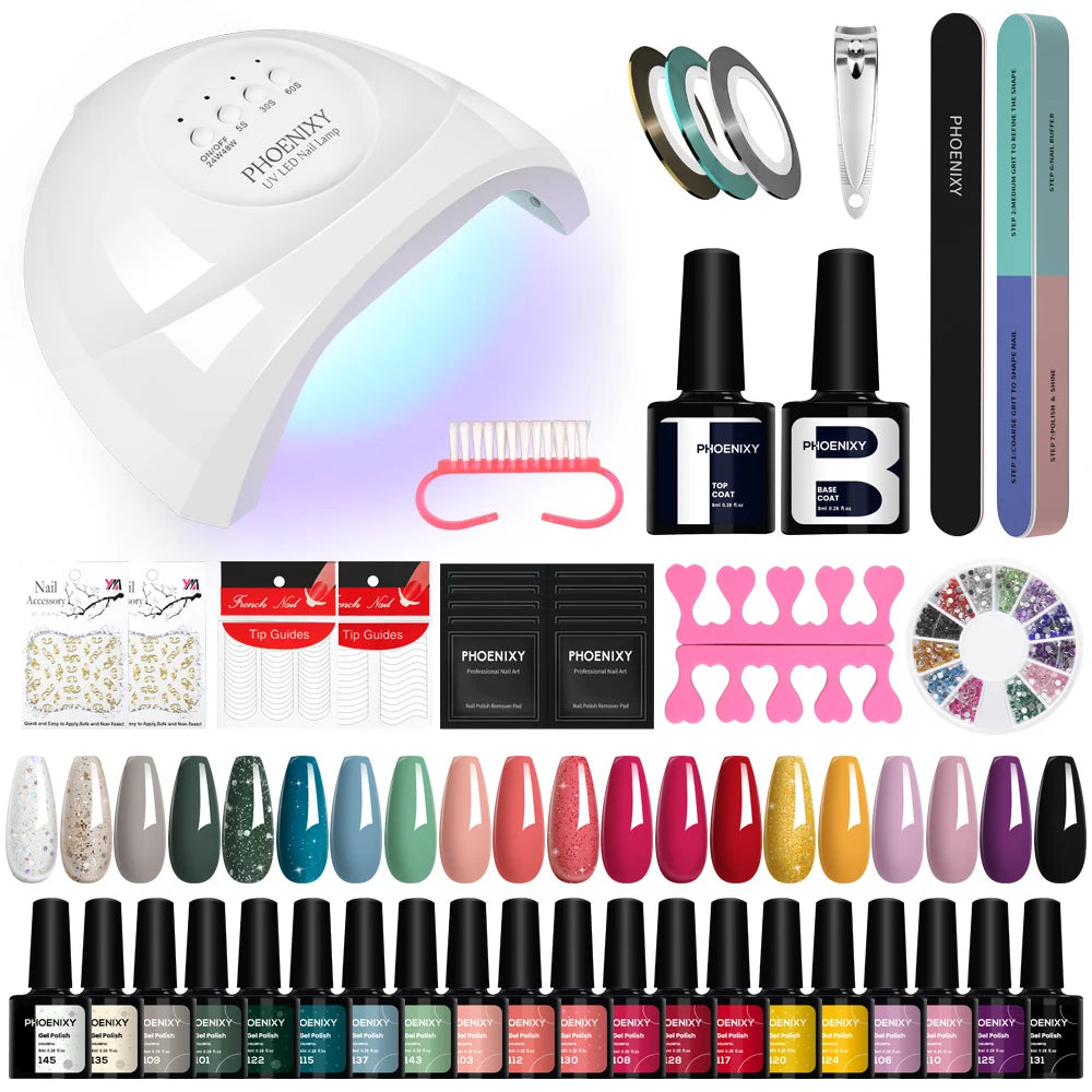 Gel Nail Polish Set with UV LED Lamp - Mrmora