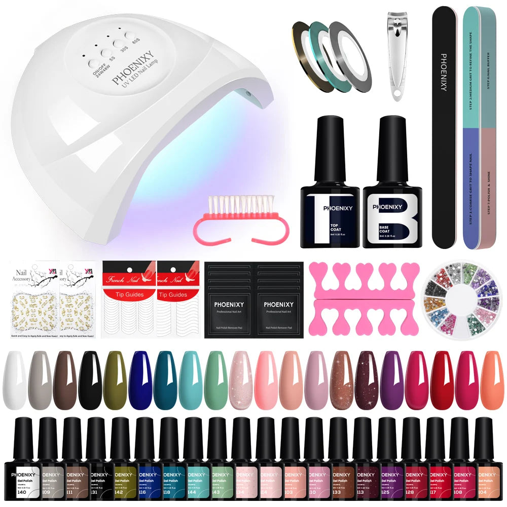 Gel Nail Polish Set with UV LED Lamp - Mrmora