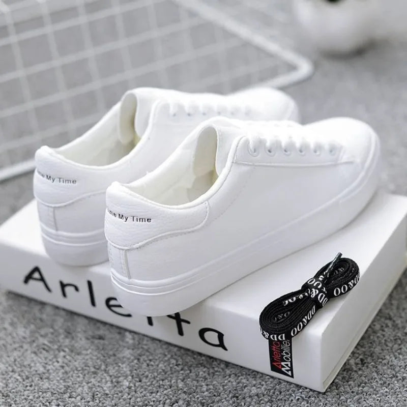 Classic White PU Sneakers - Mrmora