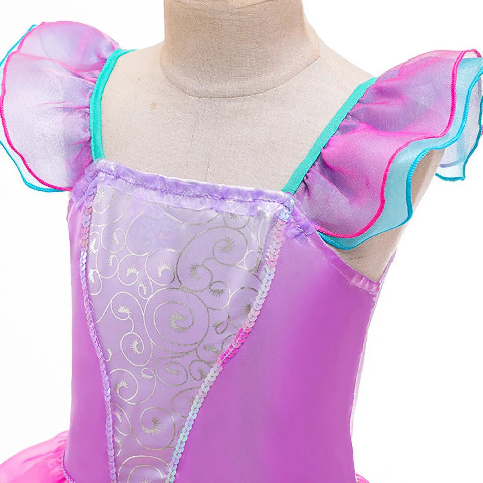 Princess Ariel Dress for Girls – Little Mermaid Halloween & Christmas Costume - Mrmora