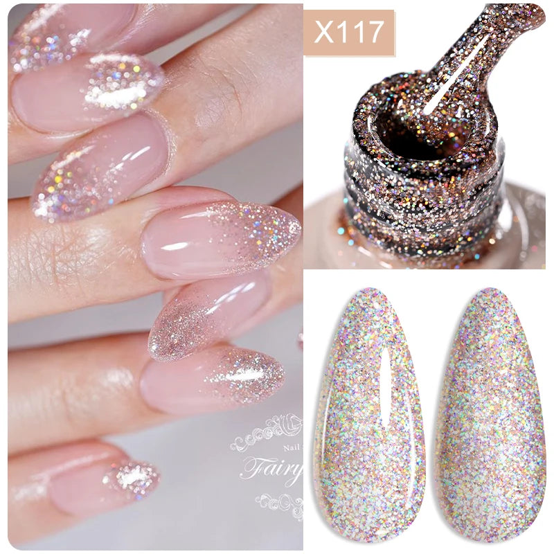 LILYCUTE Champagne Gold Glitter UV Gel – Nail Art Liner - Mrmora