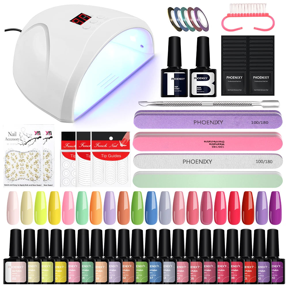 Gel Nail Polish Set with UV LED Lamp - Mrmora