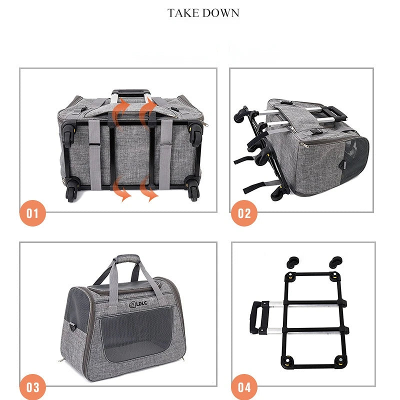 Portable Pet Travel Trolley - Mrmora