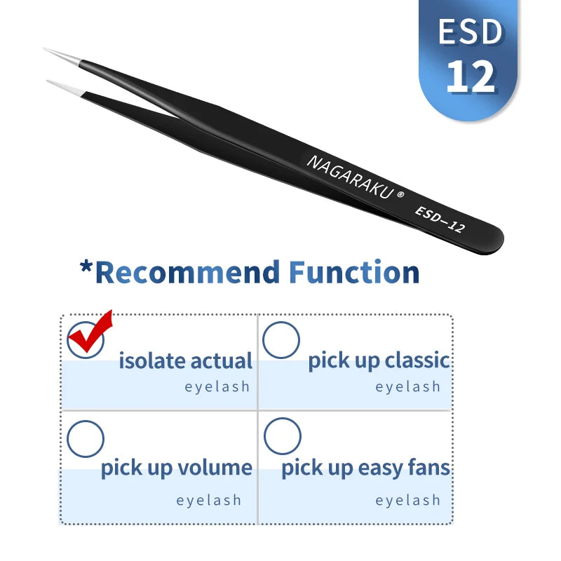 NAGARAKU Precision Eyelash Extension Tweezers - Mrmora