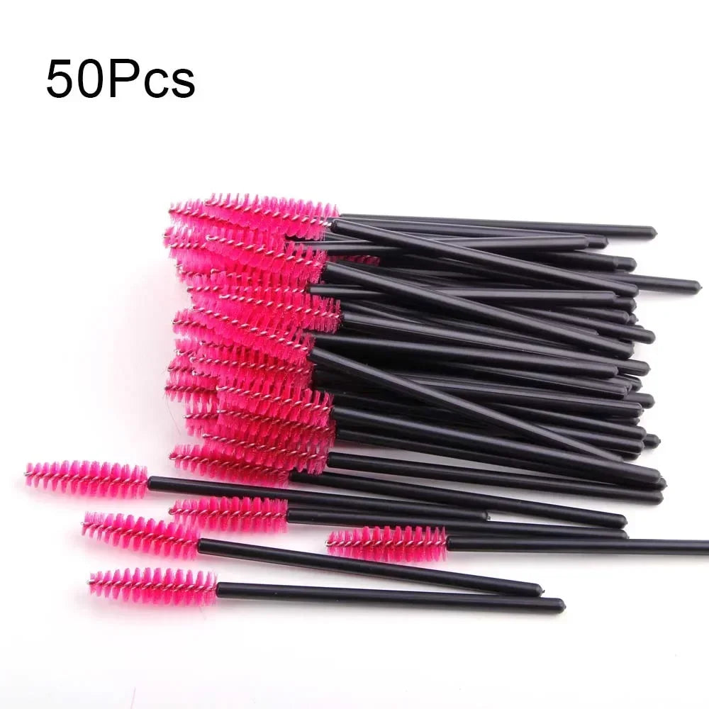 50/100Pcs Disposable Eyebrow & Eyelash Brushes – Mascara Applicators - Mrmora