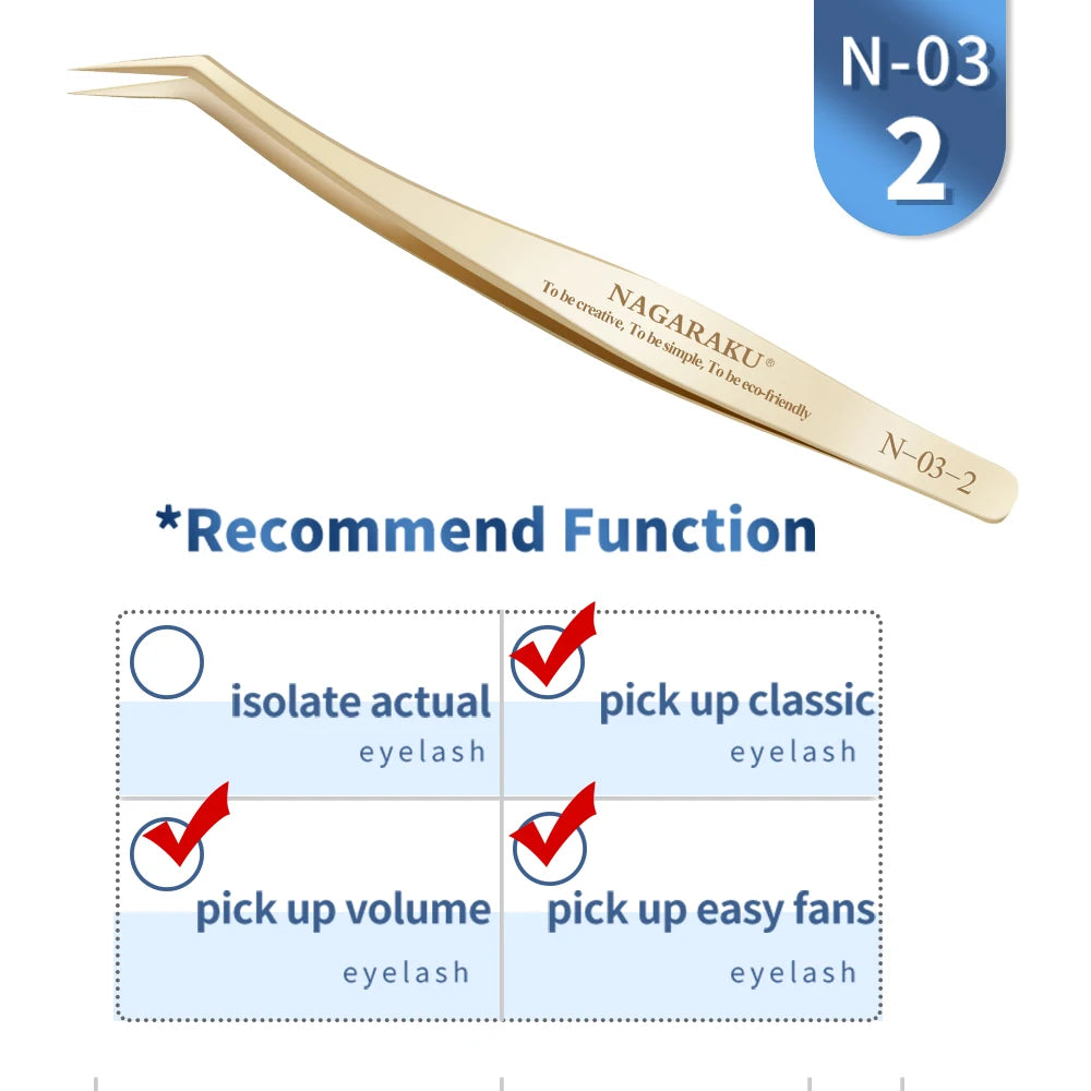 NAGARAKU Precision Eyelash Extension Tweezers - Mrmora