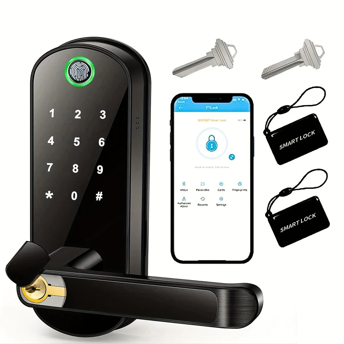 Smart Fingerprint Door Lock – Keyless, WiFi, IP67 Waterproof - Mrmora