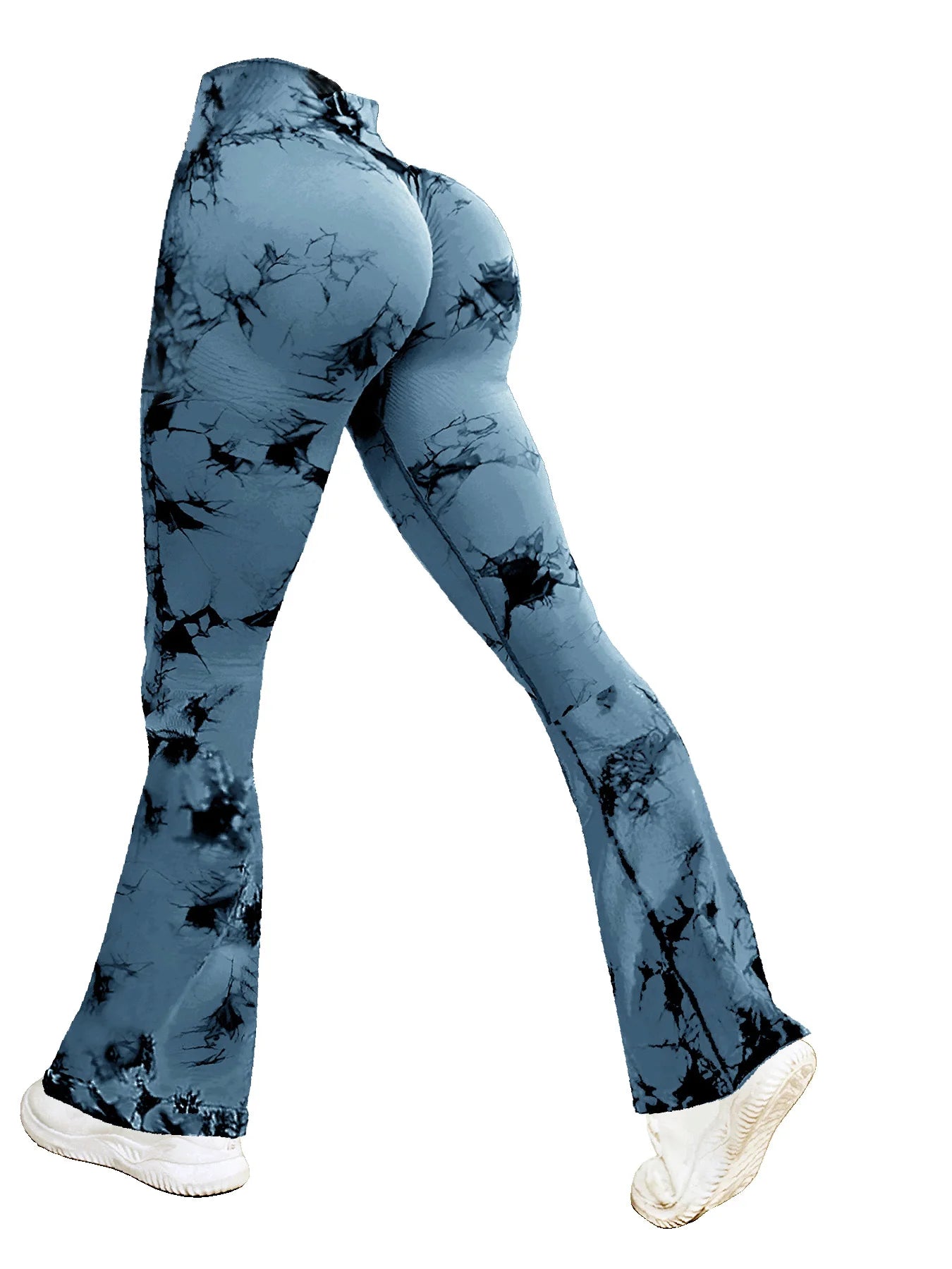 Tie-Dye Flared Yoga Pants – High-Waisted Tummy Control Leggings - Mrmora