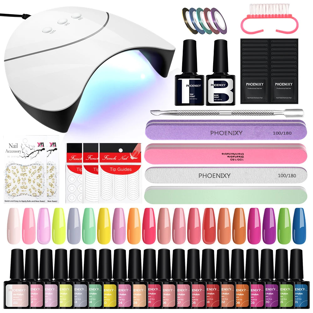 Gel Nail Polish Set with UV LED Lamp - Mrmora