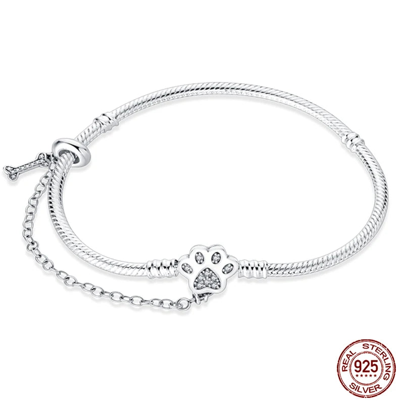 925 Silver Star, Moon & Clover Bracelet – Elegant Green Zircon Charm Gift - Mrmora