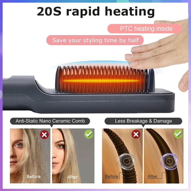 Electric Hot Comb Straightener Brush - Mrmora