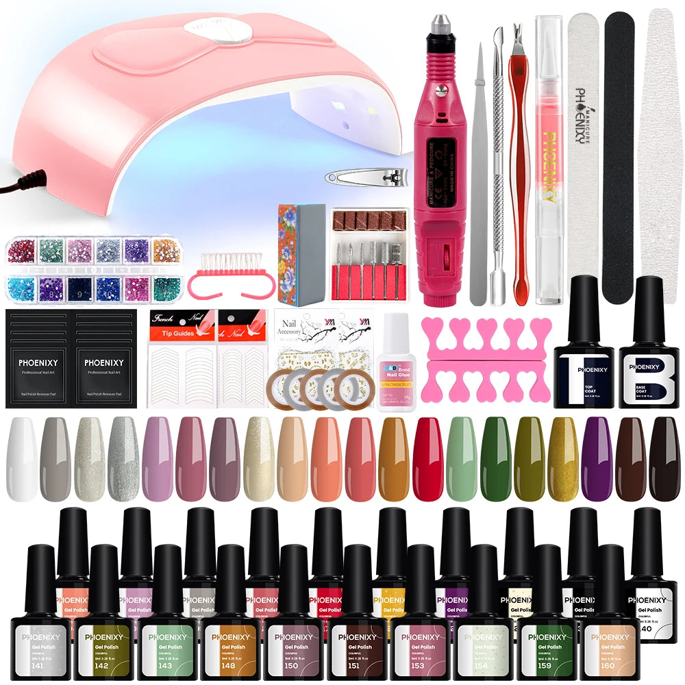 Gel Nail Polish Set with UV LED Lamp - Mrmora