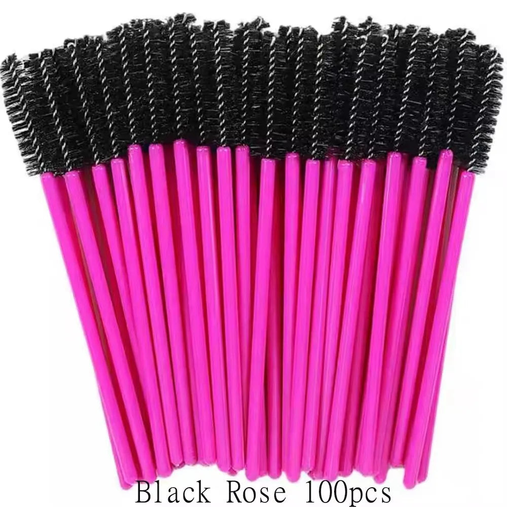 50/100Pcs Disposable Eyebrow & Eyelash Brushes – Mascara Applicators - Mrmora