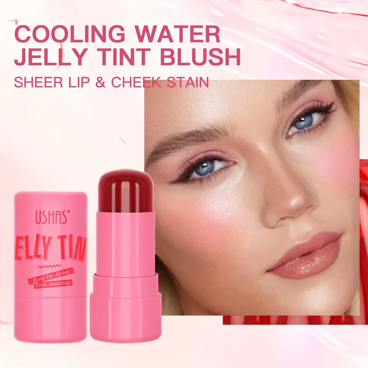 4-Color 3-in-1 Jelly Blush Stick – Blush, Lip Balm & Eyeshadow - Mrmora