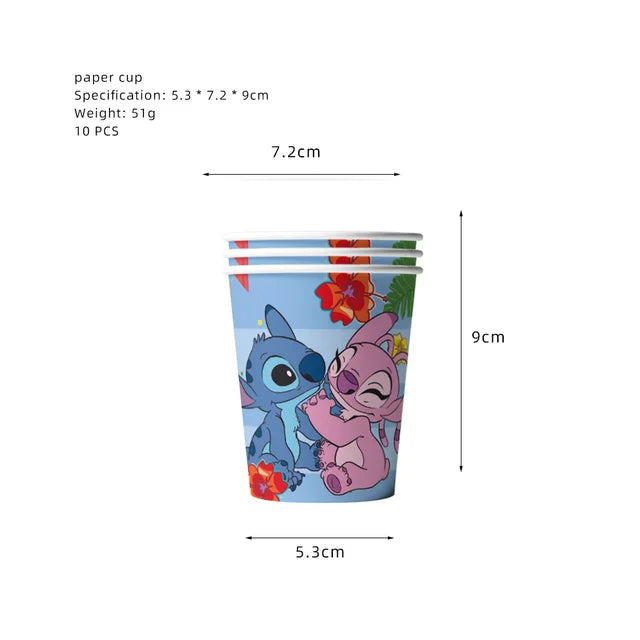 Lilo & Stitch Party Supplies – Plates, Balloons, Banner & Tablecloth for Kids - Mrmora